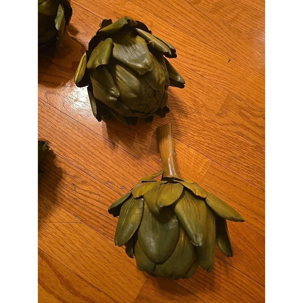 5 Artificial Artichokes Vegetable Faux Green‎ Succulents Display Prop Home Decor